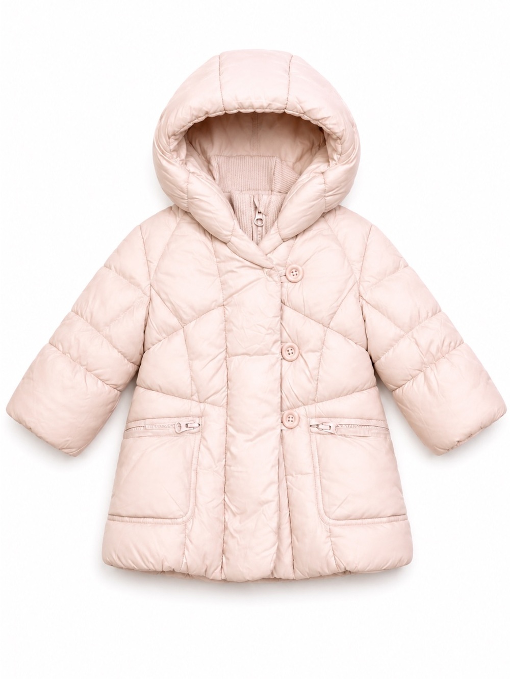 Baby Gap Baby Girl Blush Pink Puffer Coat 6-12M GUC